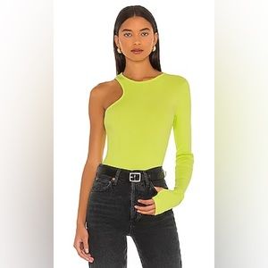 AGOLDE - Bea Cutaway Bodysuit in Citron